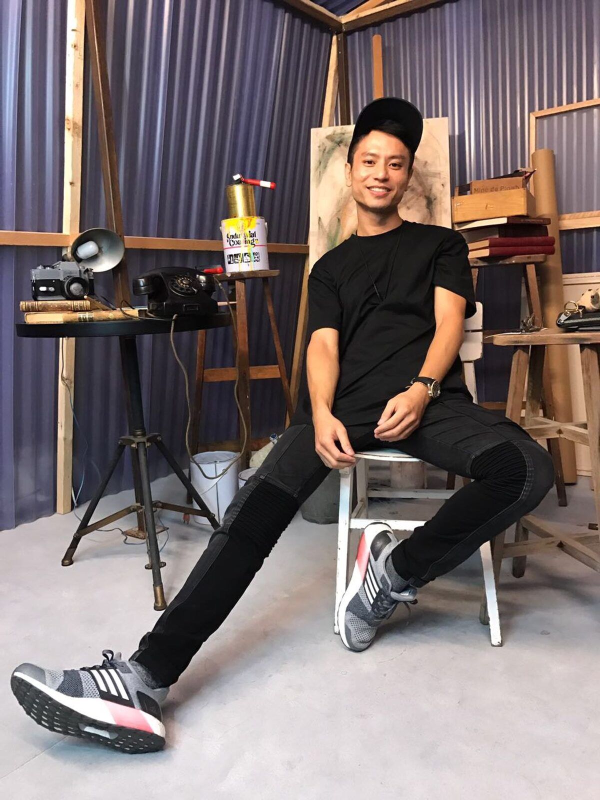 Jays Phua seated in his Singapore studio